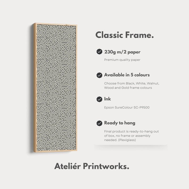 Minimalist Beige & Black Abstract Pattern Vertical Wall Decor - Atelier Printworks