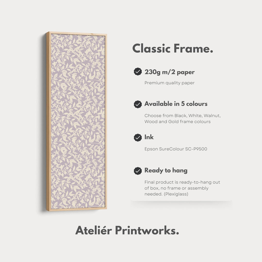Botanical Beige & Purple Floral Framed Floral Wall Art - Atelier Printworks
