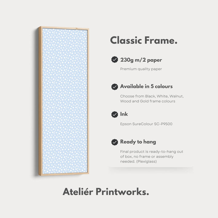 Vertical Long Wall Art Blue Polka Dot Wall Art - Atelier Printworks