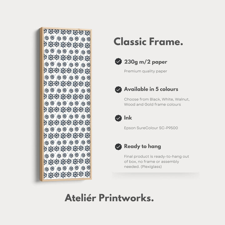 Vertical Long Wall Art Ships Wheel Wall Art - Atelier Printworks