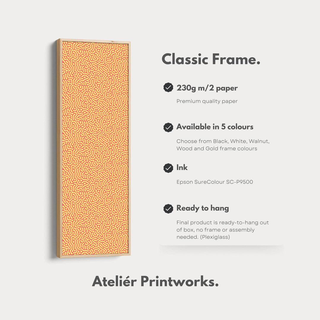 Vertical Long Wall Art Yellow & Red Pattern - Atelier Printworks