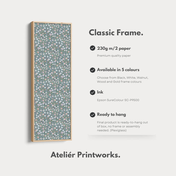 William Morris Clover Vertical Long Narrow Wall Art - Atelier Printworks