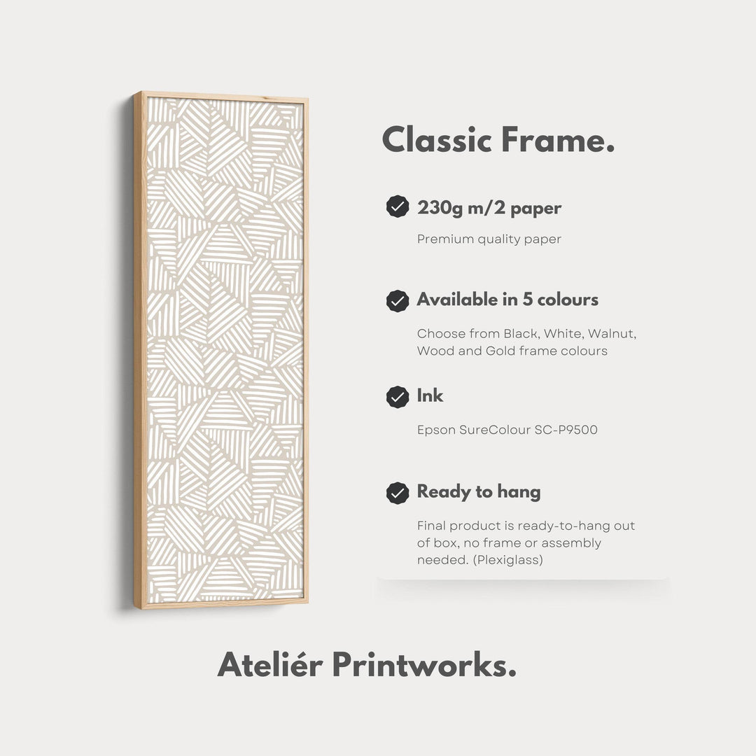Minimalist Beige Geometric Long Vertical Wall Decor - Atelier Printworks