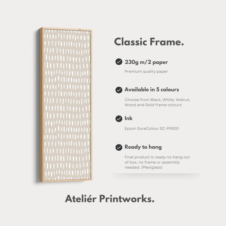 Minimalist Vertical Bedroom Wall Art Beige - Atelier Printworks