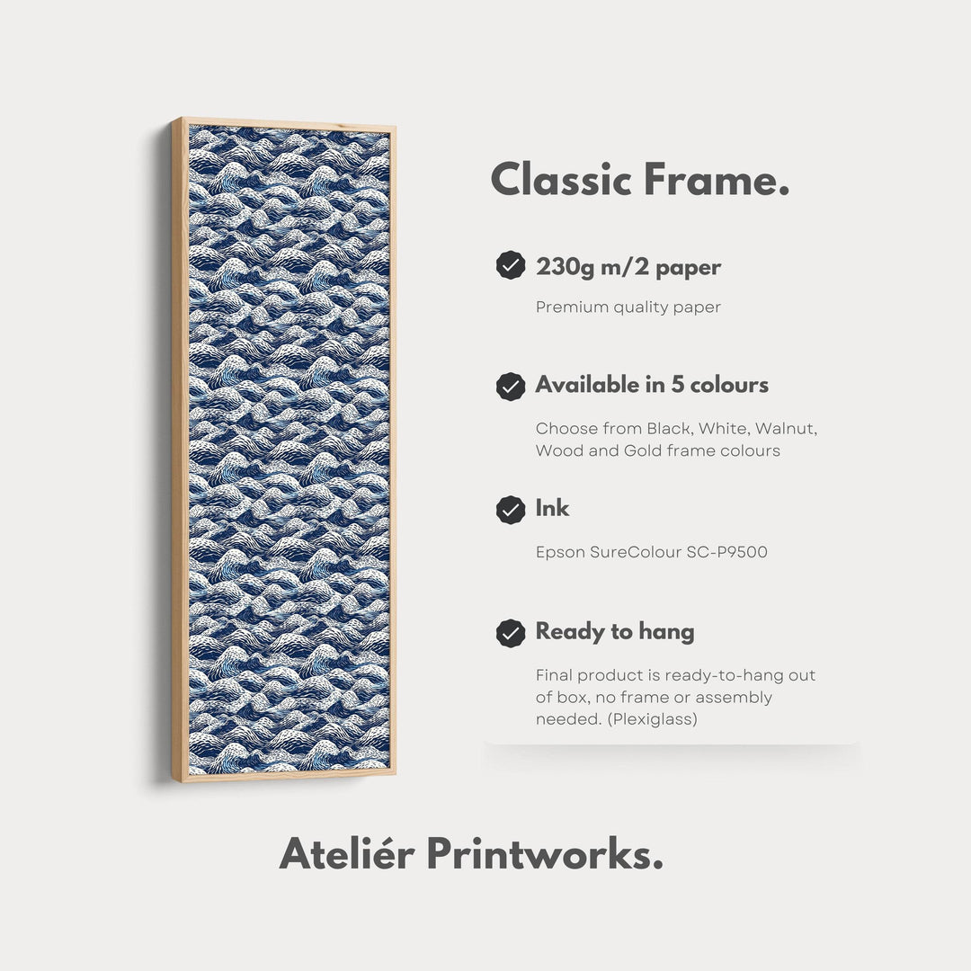 Vertical Wall Art Japandi Wave Tall Wall Decor - Atelier Printworks