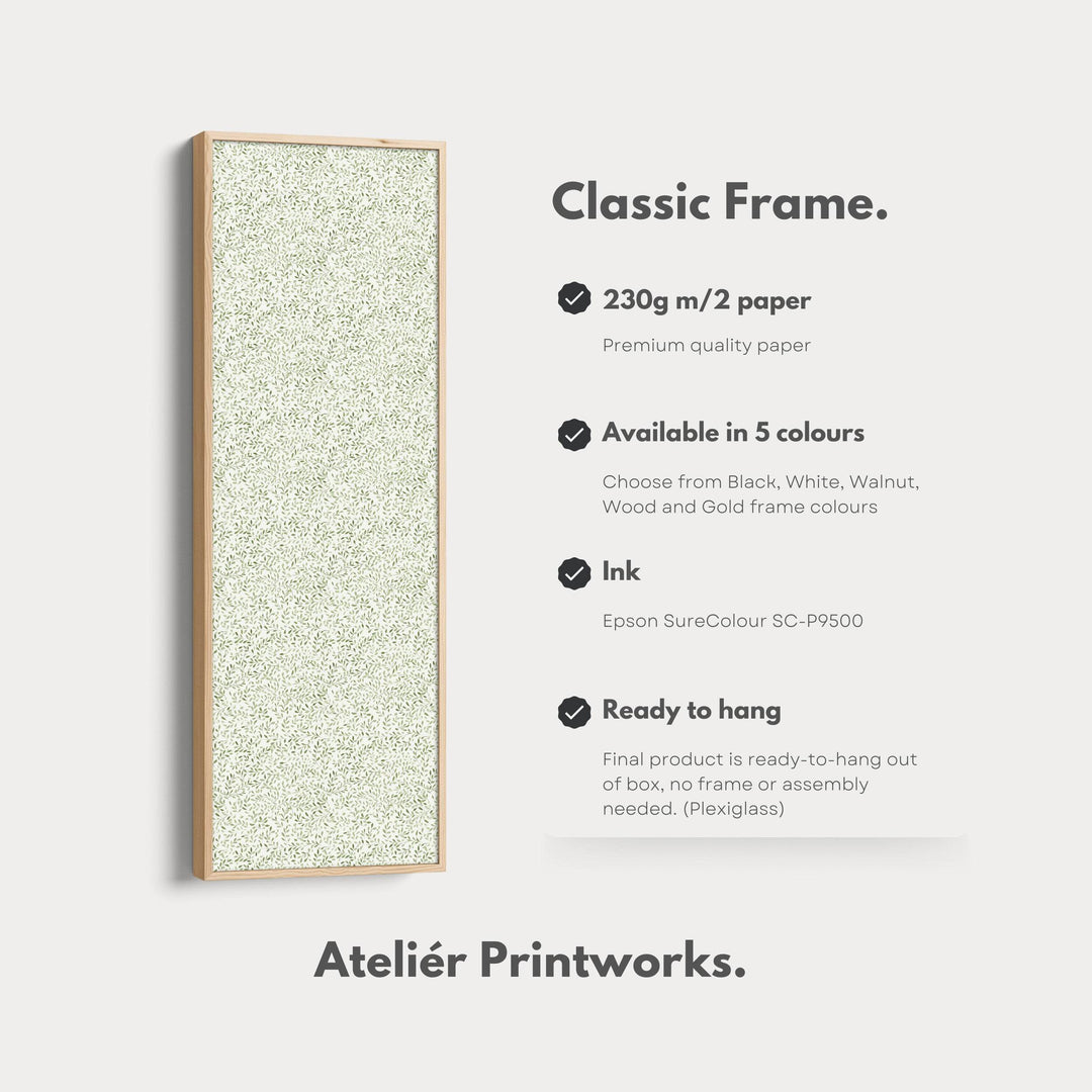 White & Green Large Botanical Bedroom Long Wall Decor - Atelier Printworks