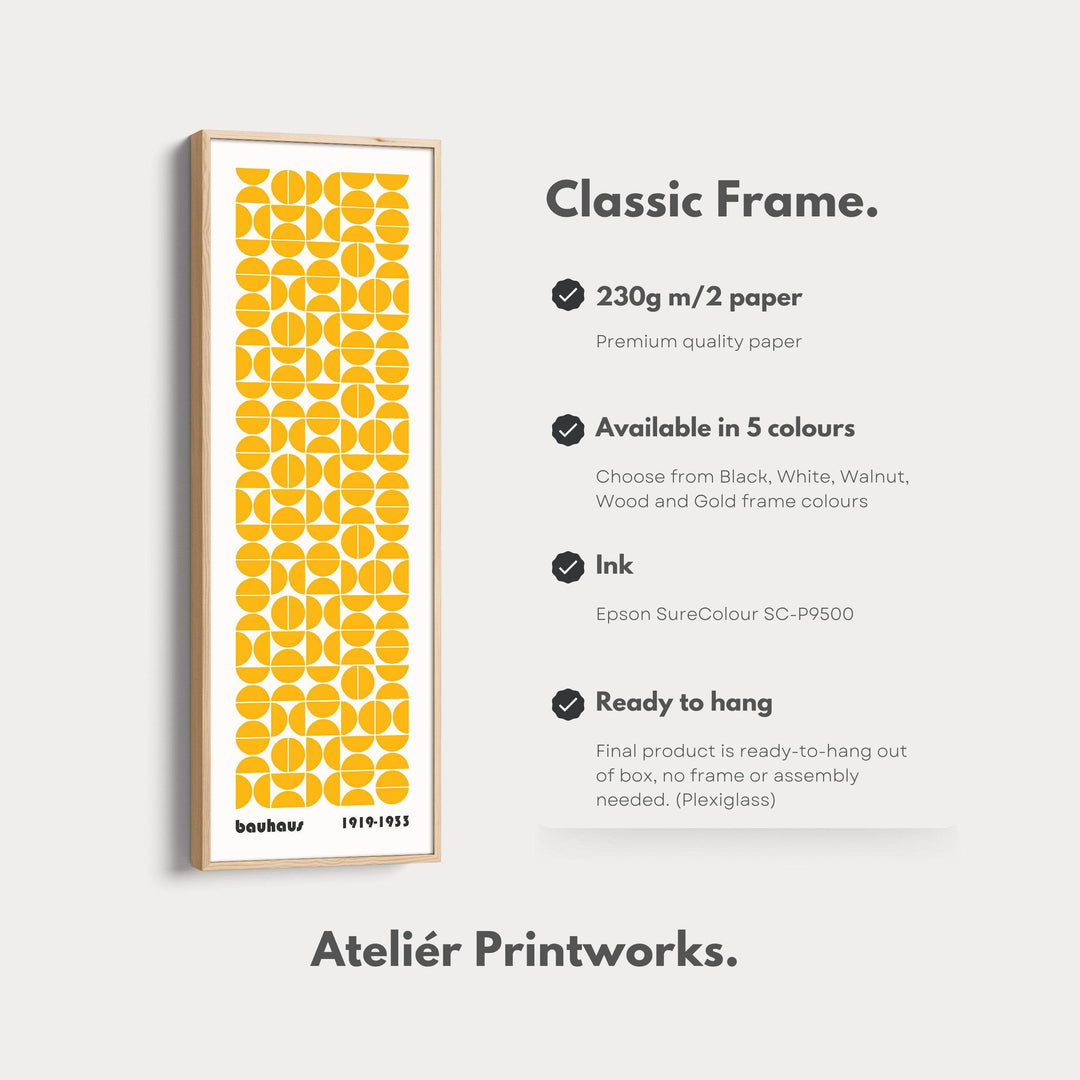 Yellow Bauhaus Vertical Retro Wall Decor - Atelier Printworks