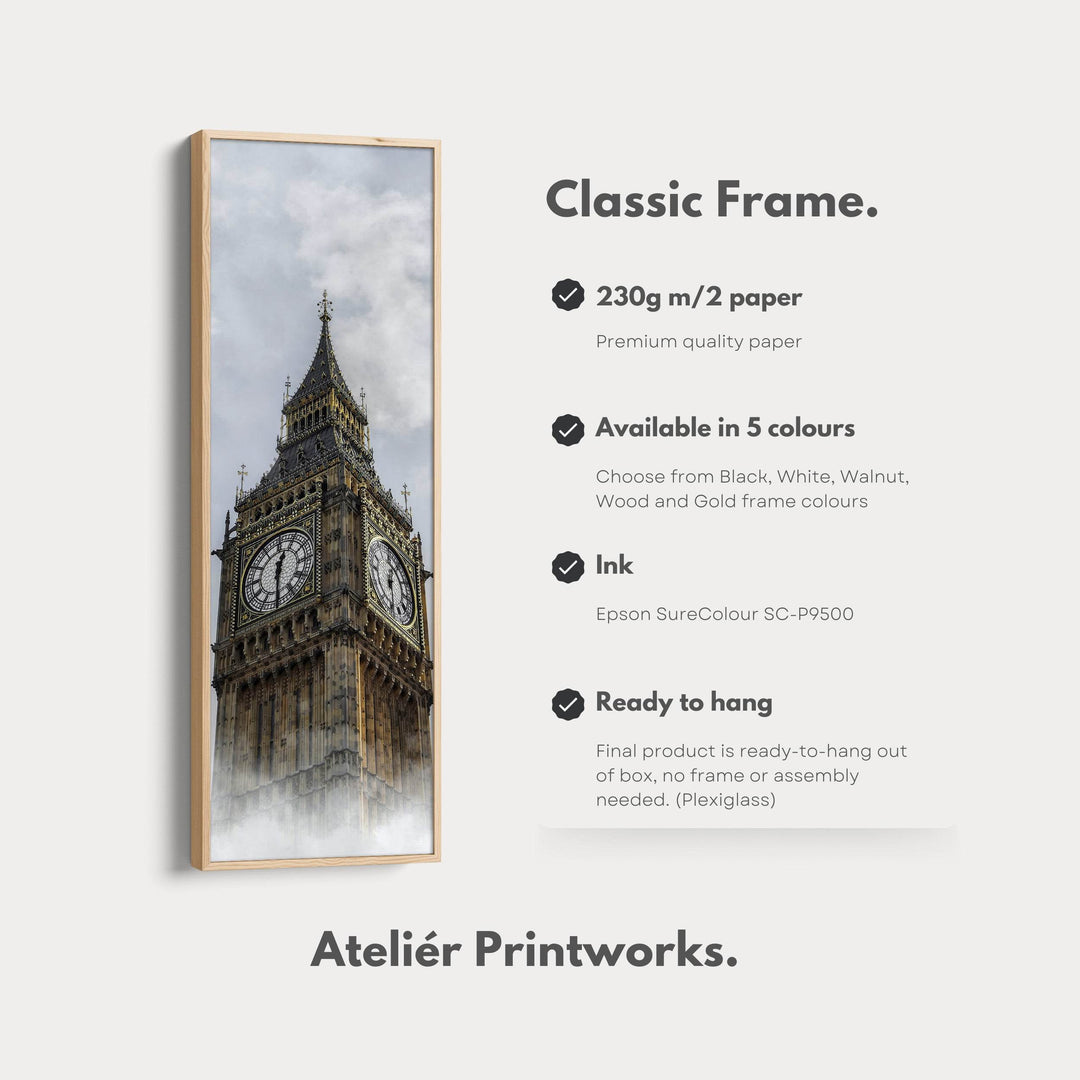 Big Ben London Framed Vertical Wall Art - Atelier Printworks