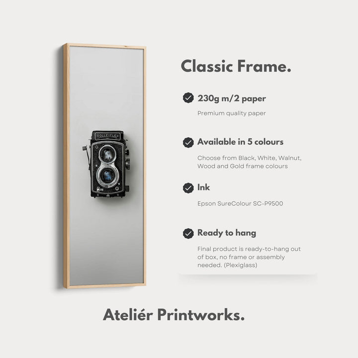 Minimalist Photography Rollieflex Framed Vertical Wall Art - Atelier Printworks