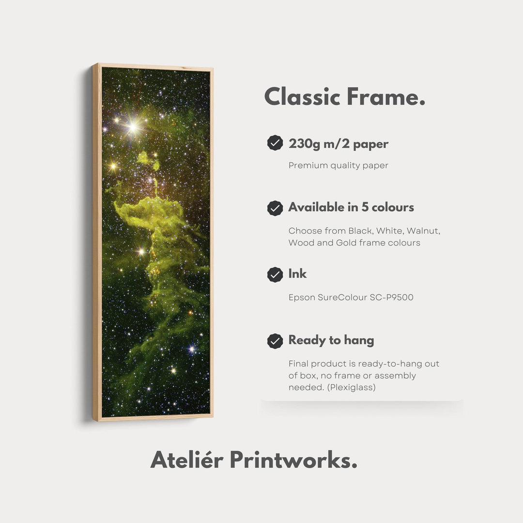 Large Framed Canvas Vertical Wall Art Nebula Hubble - Atelier Printworks