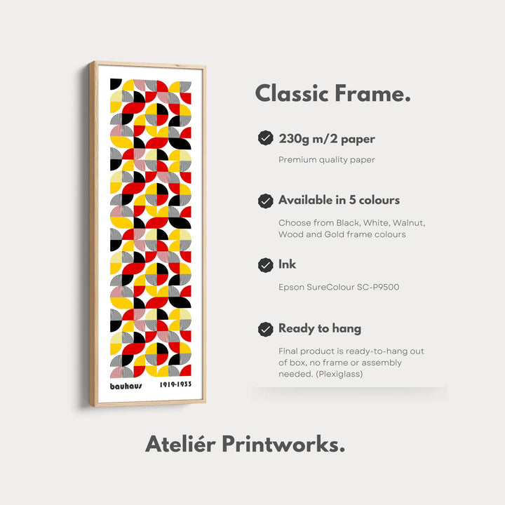 Long Narrow Mid Century Bauhaus Wall Decor - Atelier Printworks