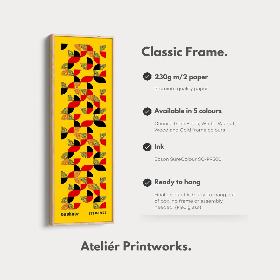 Long Vertical Mid Century Bauhaus Wall Art - Atelier Printworks