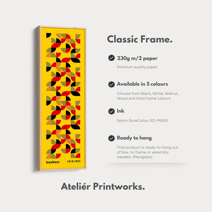 Long Vertical Mid Century Bauhaus Wall Art - Atelier Printworks