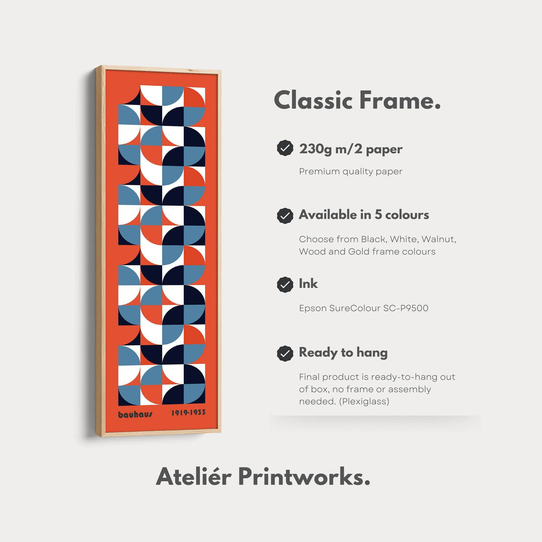 Vertical Pink Terracotta Decor Bauhaus Mid Century - Atelier Printworks