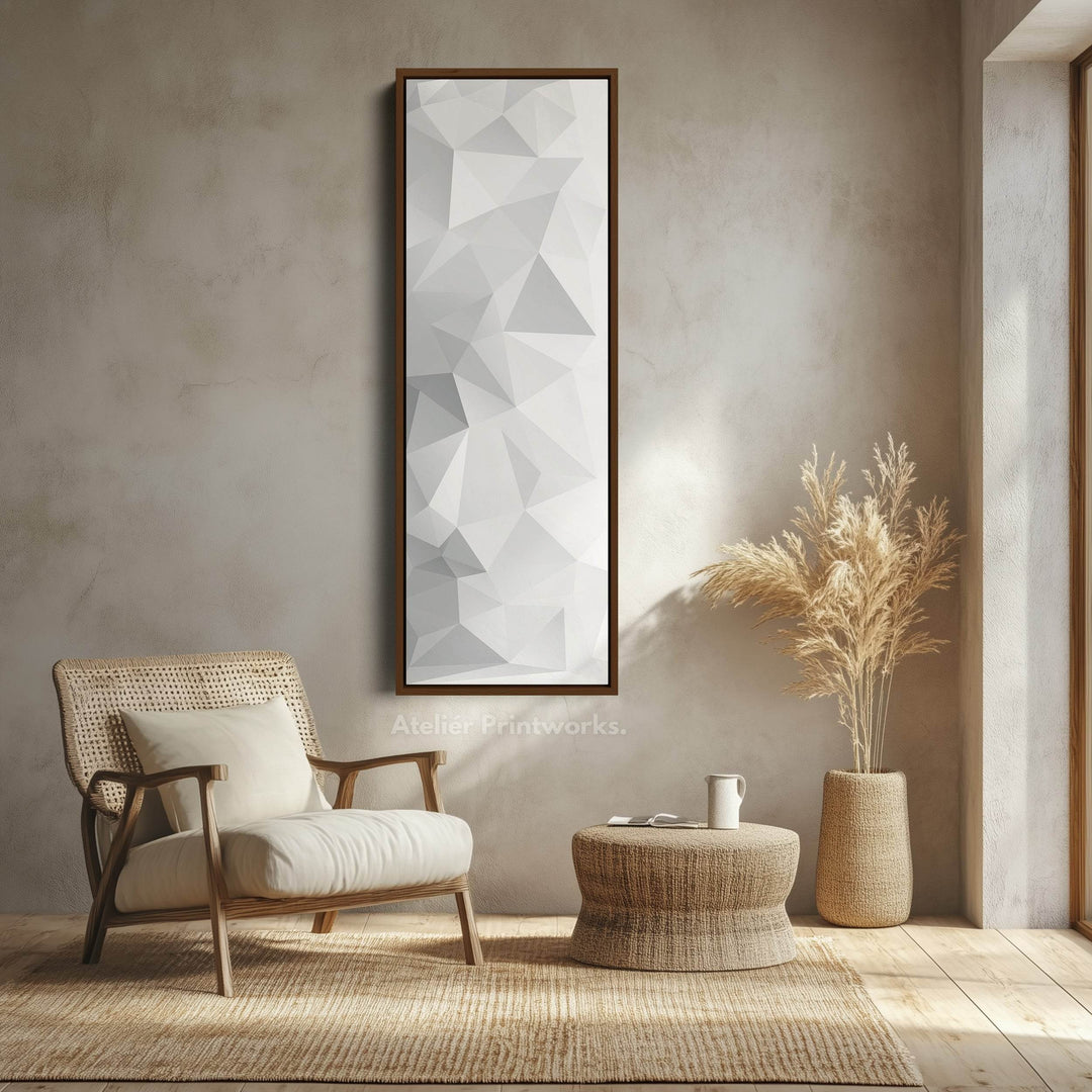 Abstract Black Stripes Vertical Framed Canvas Wall Art for Bedroom or Entryway - Atelier Printworks