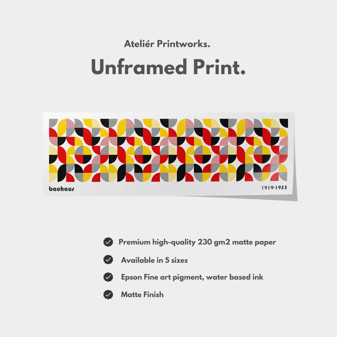 Above Bed Wall Art Framed Bauhaus Canvas - Atelier Printworks