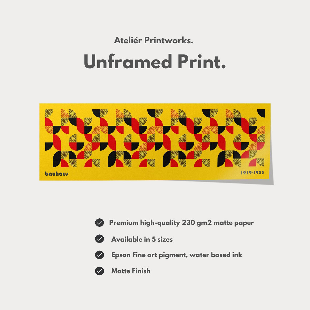 Above Bed Wall Decor Large Framed Bauhaus Canvas - Atelier Printworks