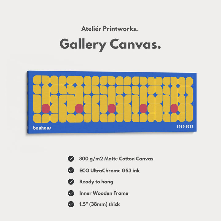 Panoramic Living Room Bauhaus Blue Wall Decor - Atelier Printworks