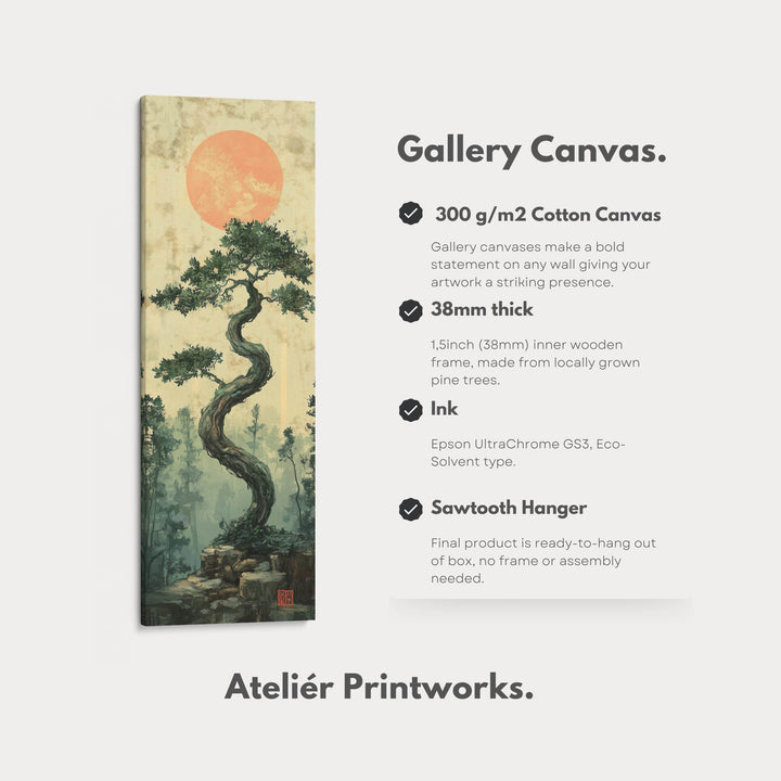 Vertical Wall Art Bonsai Tree - Atelier Printworks