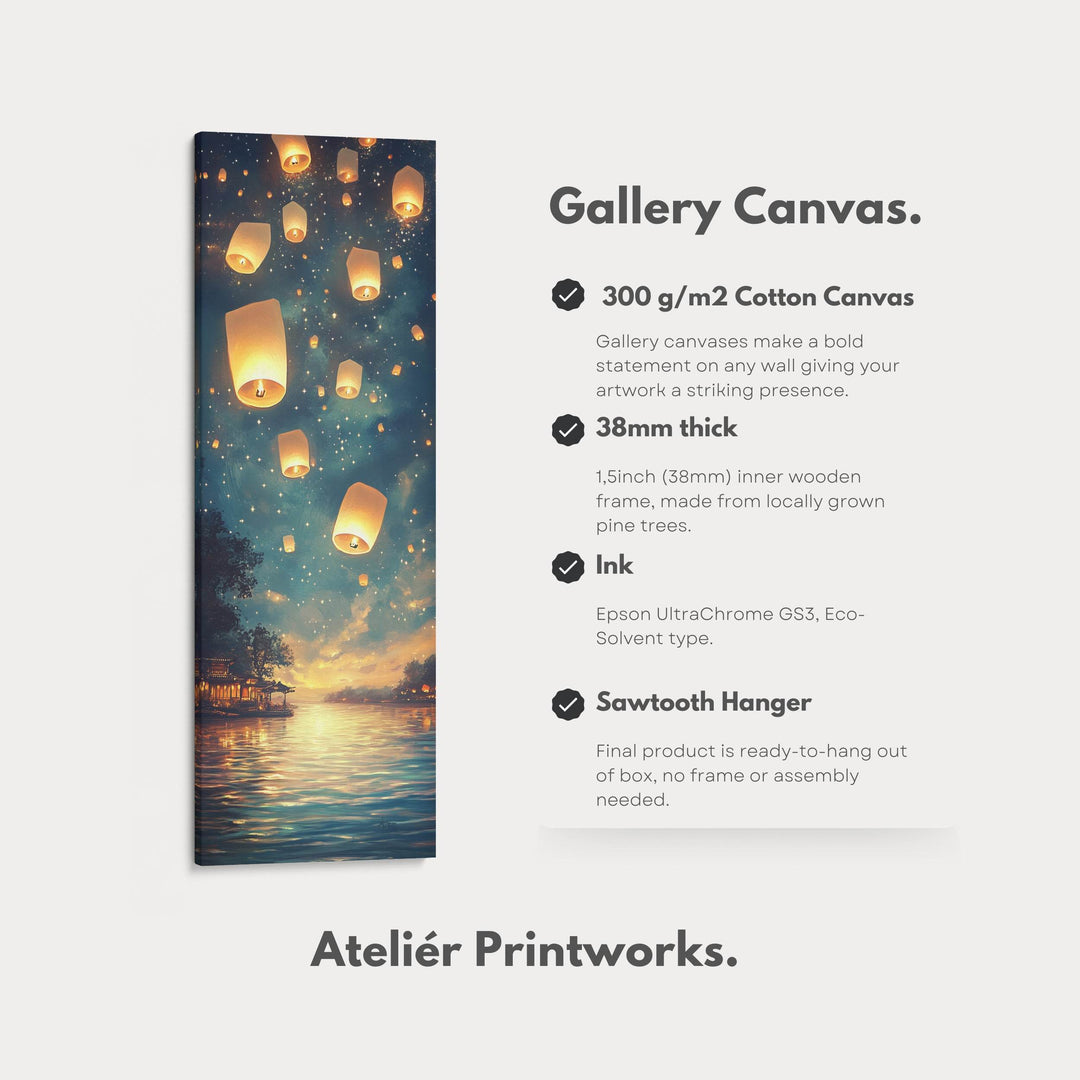 Chinese Lanterns Vertical Wall Art - Atelier Printworks
