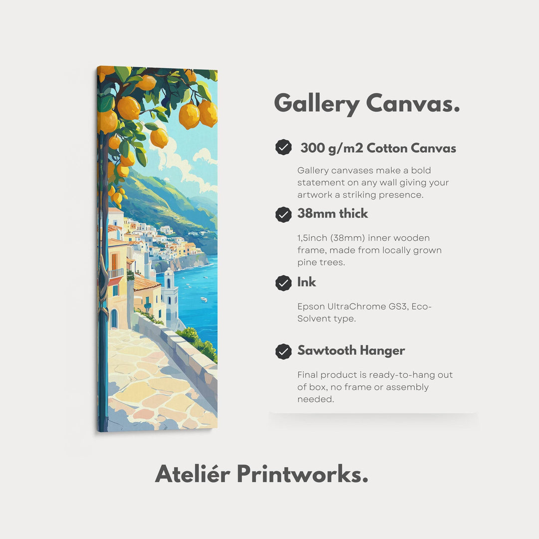 Amalfi Coast Tall Narrow Vertical Wall Art - Atelier Printworks