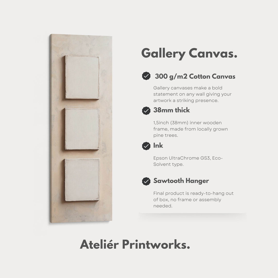 Minimalist Beige Vertical Framed Wall Decor - Atelier Printworks
