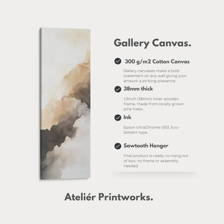 Abstract Brown Cloud Vertical Long Wall Decor - Atelier Printworks