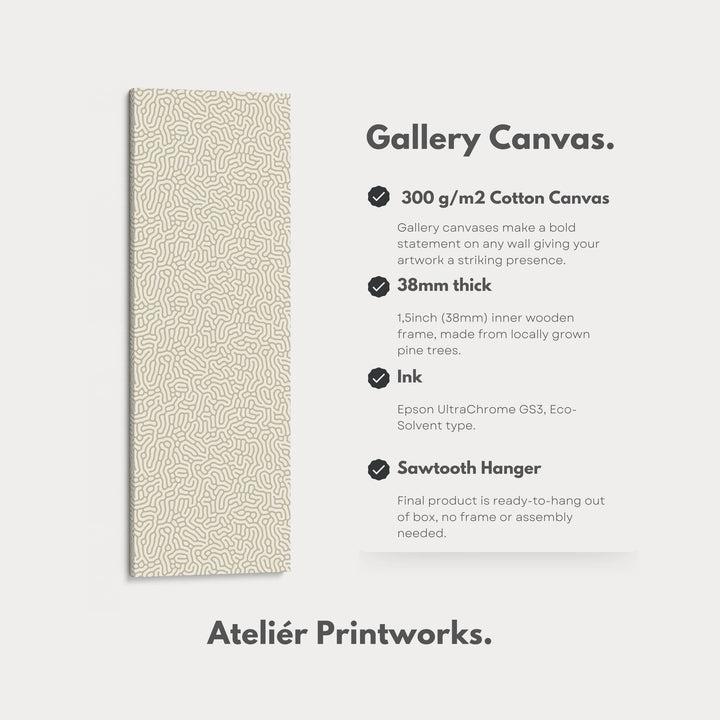 Minimalist Beige Abstract Pattern Vertical Wall Decor - Atelier Printworks