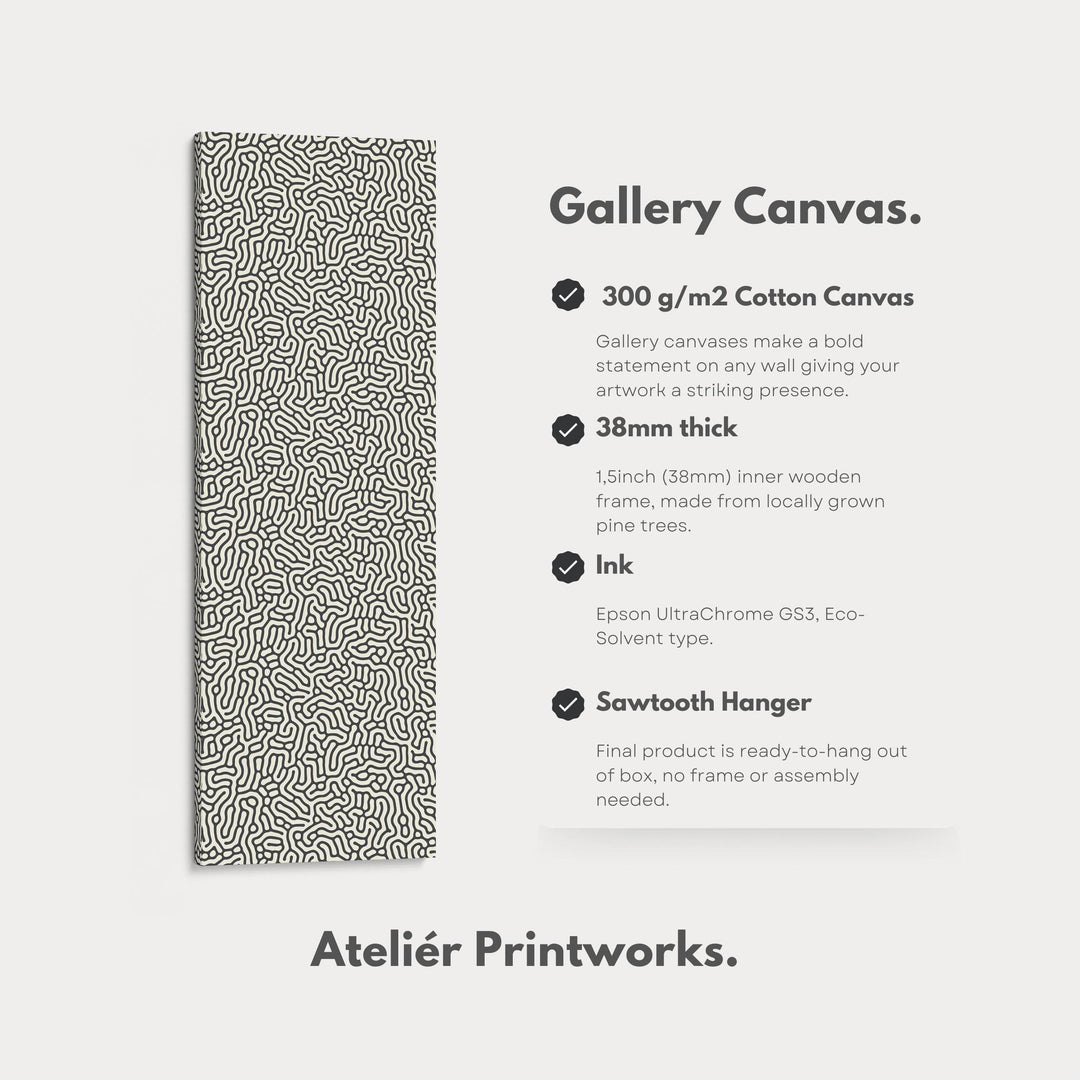 Minimalist Beige & Black Abstract Pattern Vertical Wall Decor - Atelier Printworks
