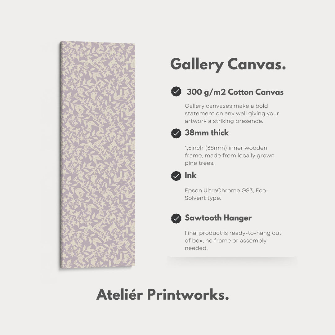 Botanical Beige & Purple Floral Framed Floral Wall Art - Atelier Printworks