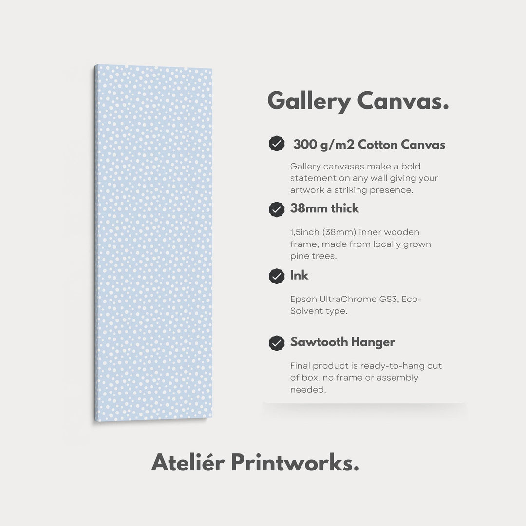 Vertical Long Wall Art Blue Polka Dot Wall Art - Atelier Printworks