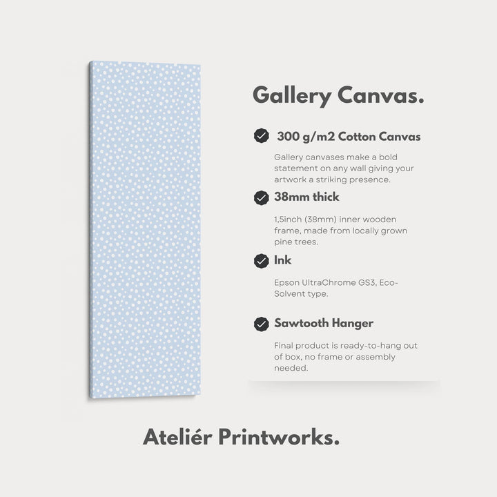 Vertical Long Wall Art Blue Polka Dot Wall Art - Atelier Printworks