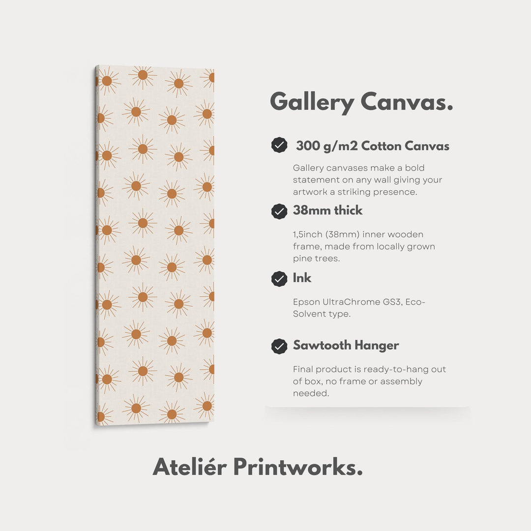 Vertical Long Wall Art Boho Sun Wall Art - Atelier Printworks