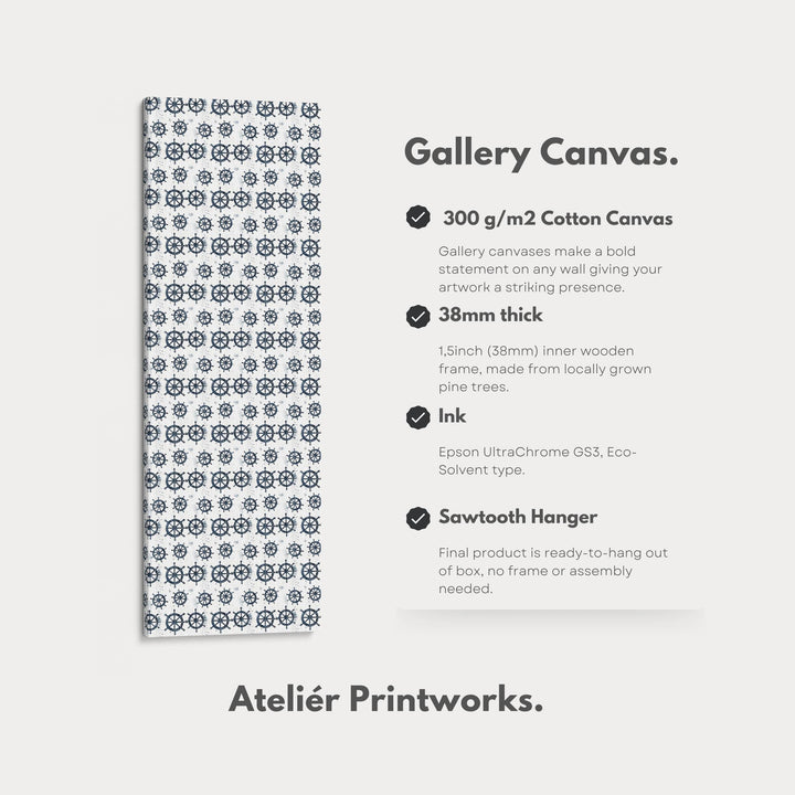 Vertical Long Wall Art Ships Wheel Wall Art - Atelier Printworks