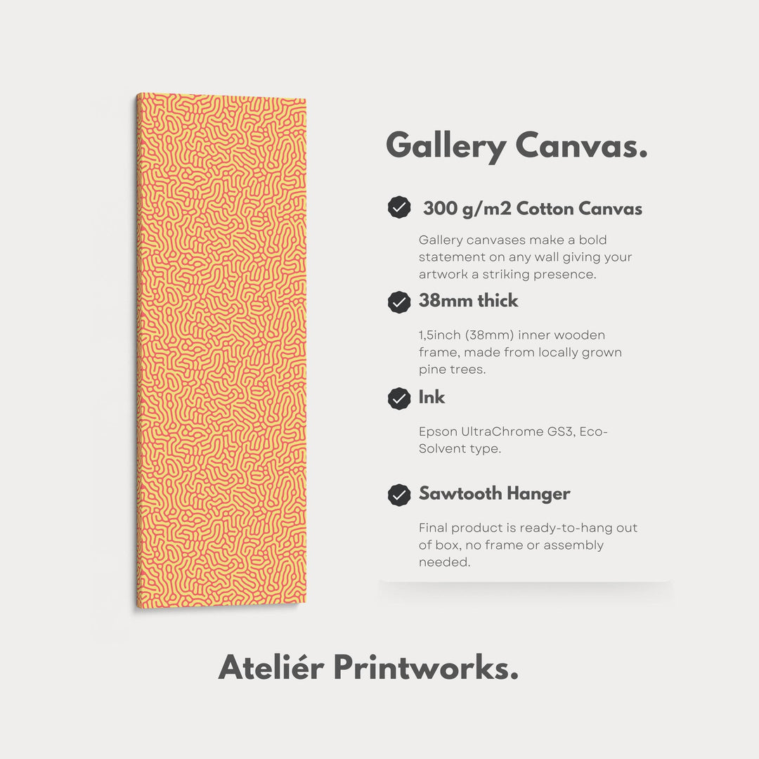 Vertical Long Wall Art Yellow & Red Pattern - Atelier Printworks