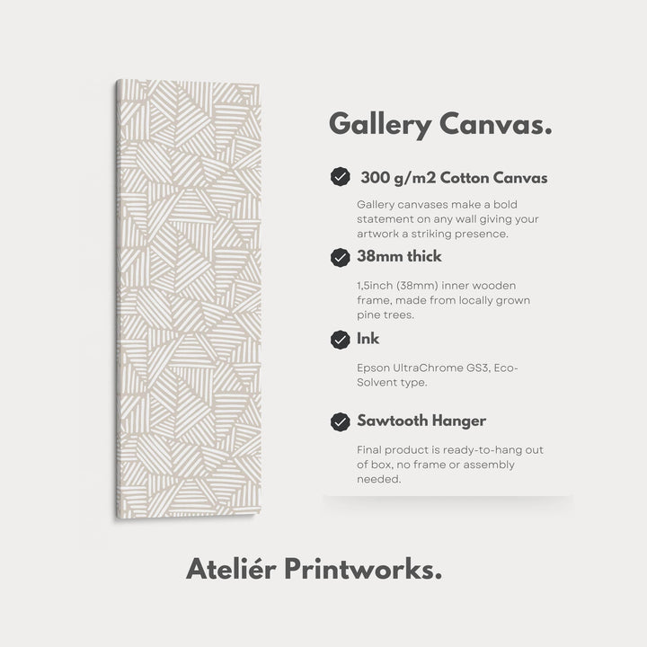 Minimalist Beige Geometric Long Vertical Wall Decor - Atelier Printworks