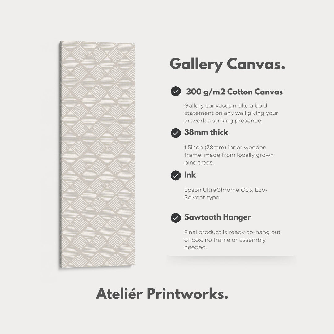 Vertical Wall Art Beige Geometric Pattern - Atelier Printworks