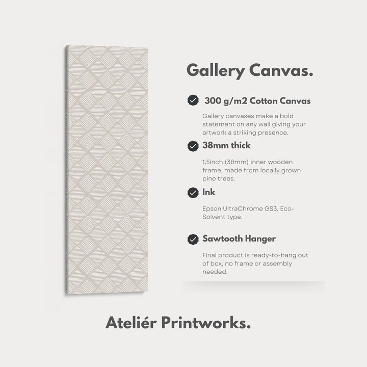 Vertical Wall Art Beige Geometric Pattern - Atelier Printworks