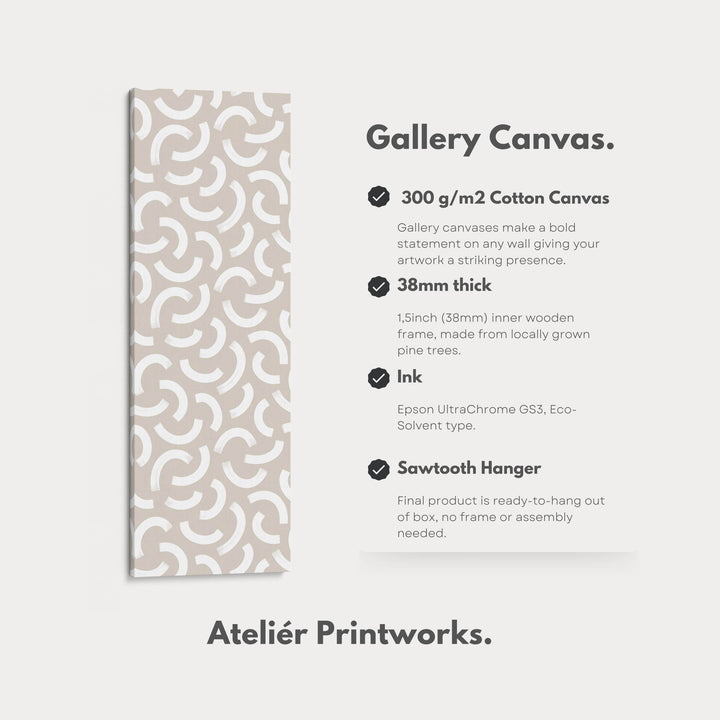 Tall Narrow Geometric Beige Bedroom Wall Decor - Atelier Printworks