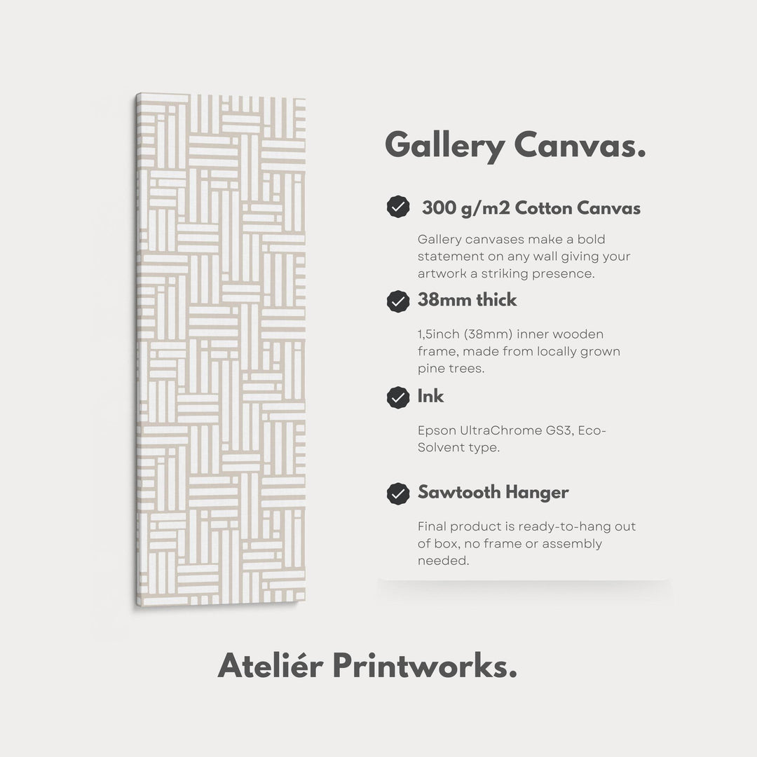 Beige & White Vertical Narrow Wall Art - Atelier Printworks