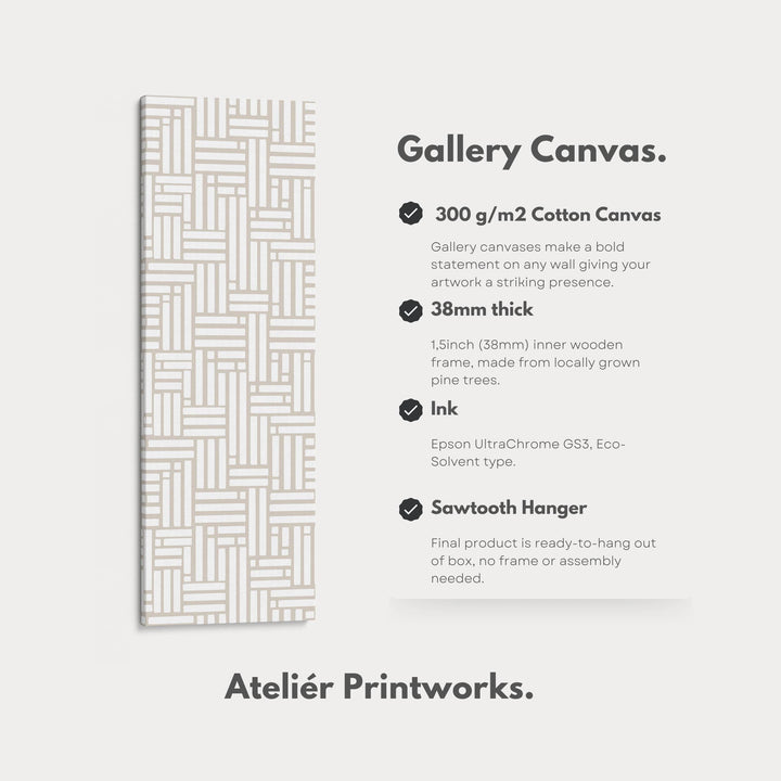 Beige & White Vertical Narrow Wall Art - Atelier Printworks