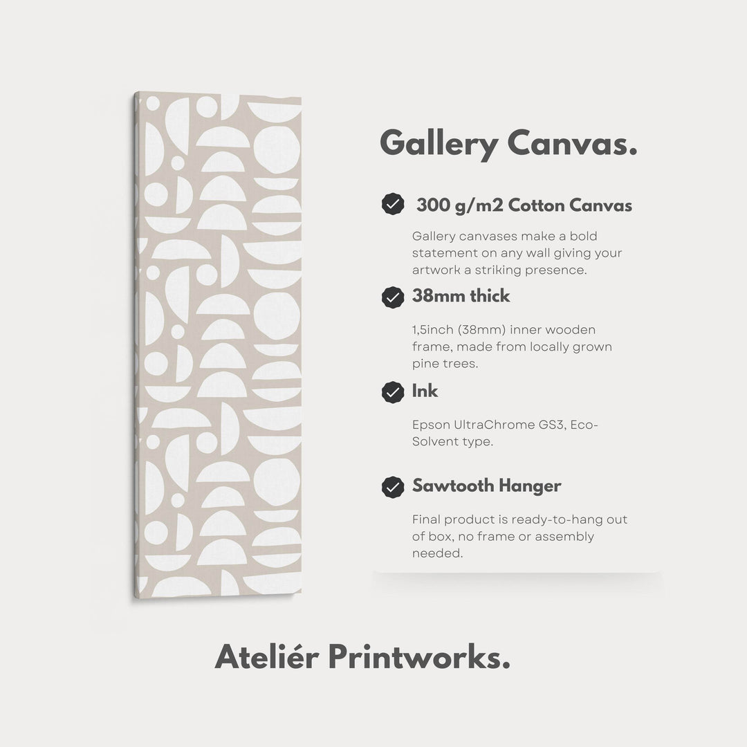 Vertical Tall Narrow Wall Art Beige & White - Atelier Printworks