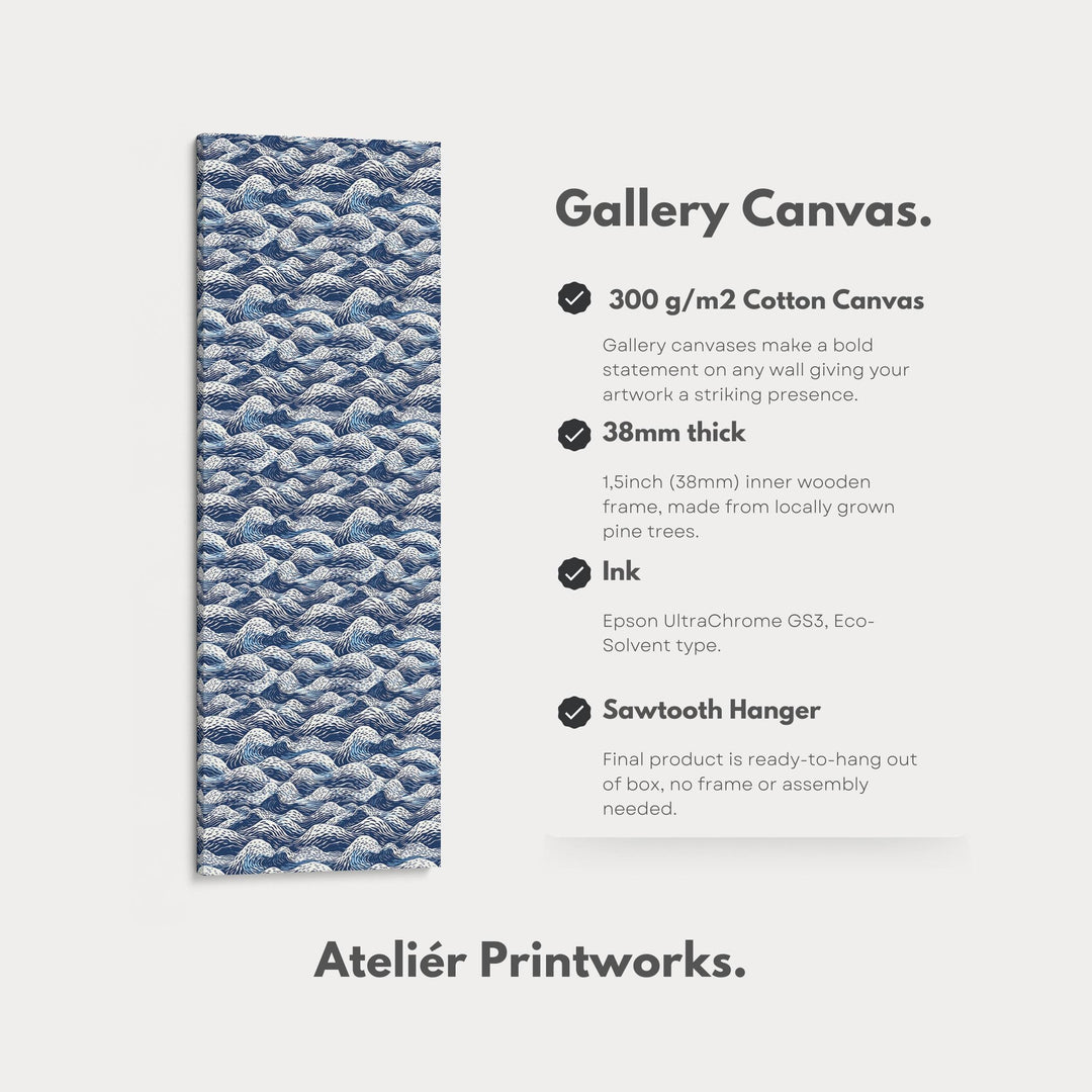 Vertical Wall Art Japandi Wave Tall Wall Decor - Atelier Printworks