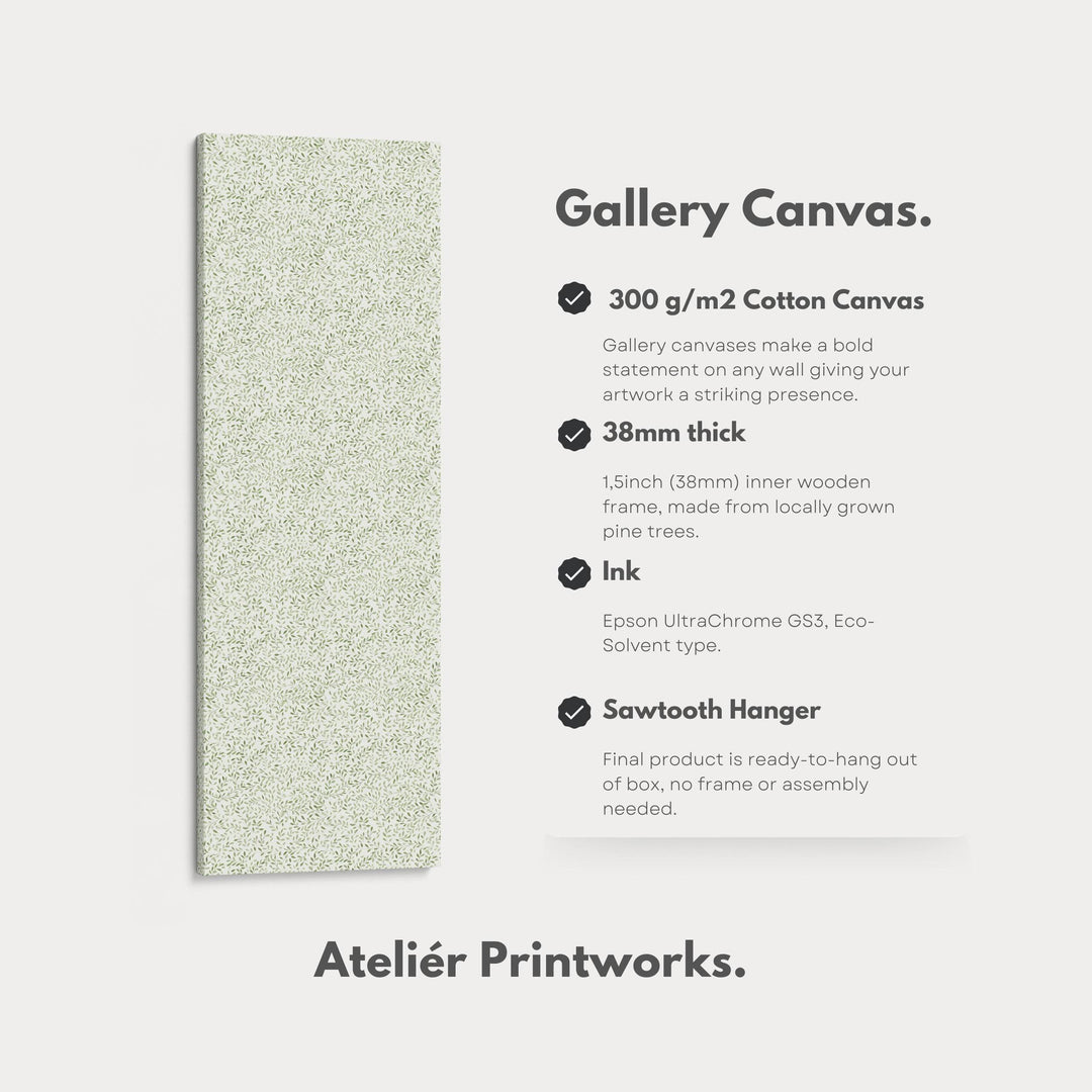 White & Green Large Botanical Bedroom Long Wall Decor - Atelier Printworks