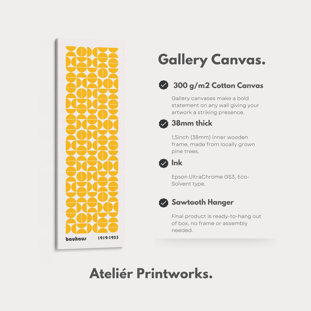 Yellow Bauhaus Vertical Retro Wall Decor - Atelier Printworks