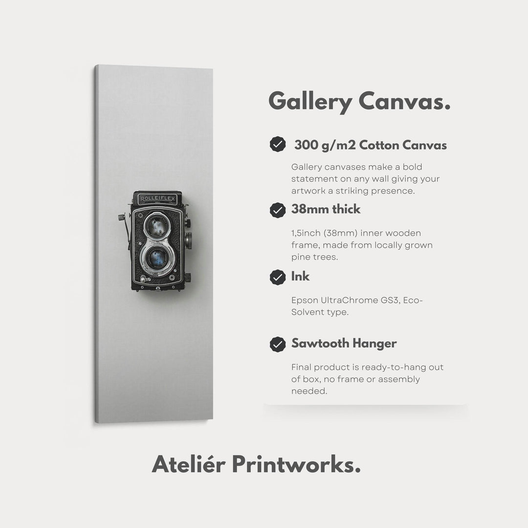 Minimalist Photography Rollieflex Framed Vertical Wall Art - Atelier Printworks