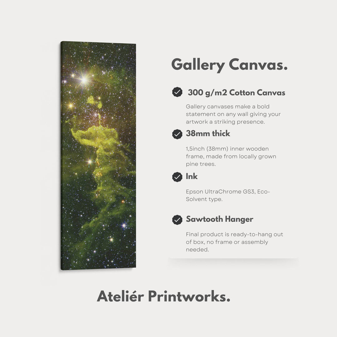 Large Framed Canvas Vertical Wall Art Nebula Hubble - Atelier Printworks