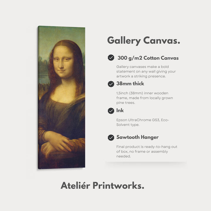 Long Vertical Wall Art Leonardo Di Vinci Mona Lisa - Atelier Printworks