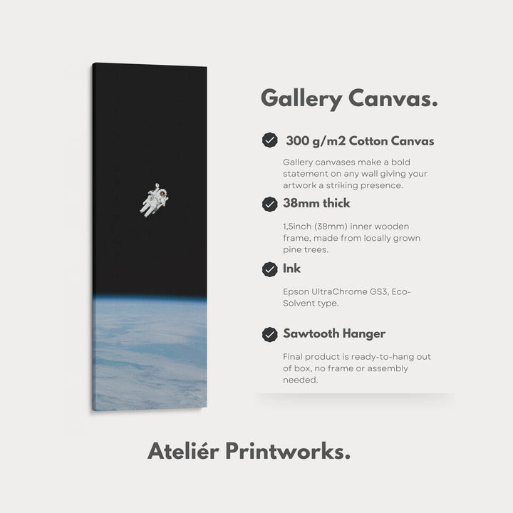 Long Vertical Wall Art Space Walk Astronaut - Atelier Printworks