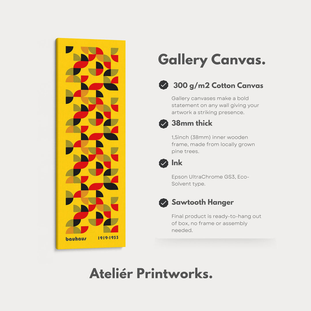 Long Vertical Mid Century Bauhaus Wall Art - Atelier Printworks